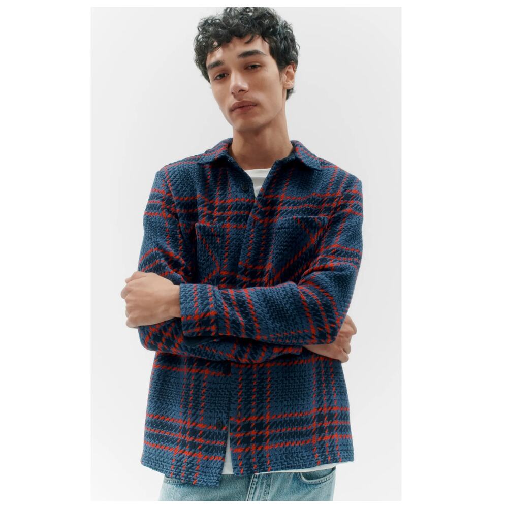 NEW Wax London Whiting Wye Check Overshirt Size Large